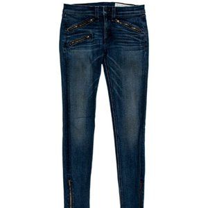 Rag & Bone Multi Zipper Cropped Jeans in Oil Stain